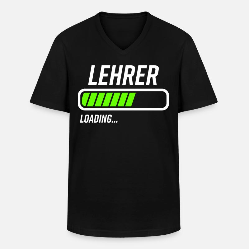 Lehrer Loading Ladebalken - Männer-T-Shirt mit V-Ausschnitt - Schwarz