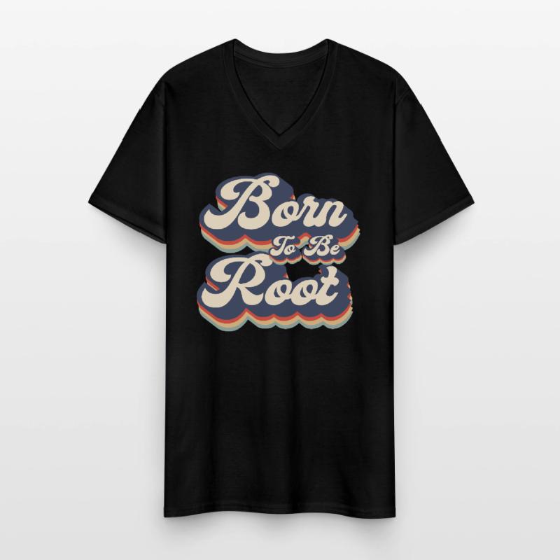 Linux Retro Born To Be Root for Nerds Men's V-Neck T-Shirt