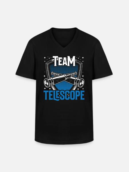 Team Telescope Stars Space Universe - Men's V-Neck T-Shirt - black