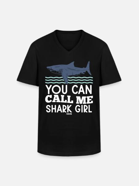 Mrs. Shark Sea Monster Underwater - Men's V-Neck T-Shirt - black