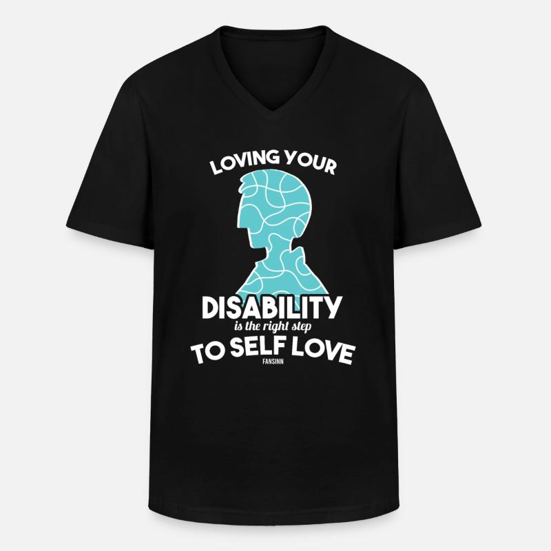 Autsimus Disability Asper Autistic - Men's V-Neck T-Shirt - black