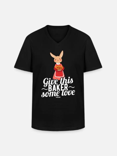 Rabbit bake cake kitchen delicious - Men's V-Neck T-Shirt - black