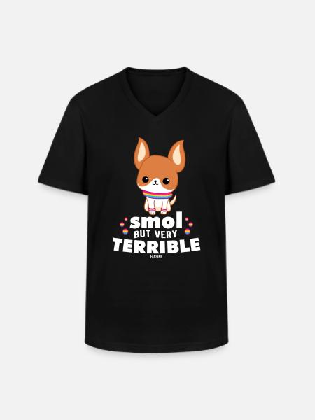 cute dog dog school cute - Men's V-Neck T-Shirt - black