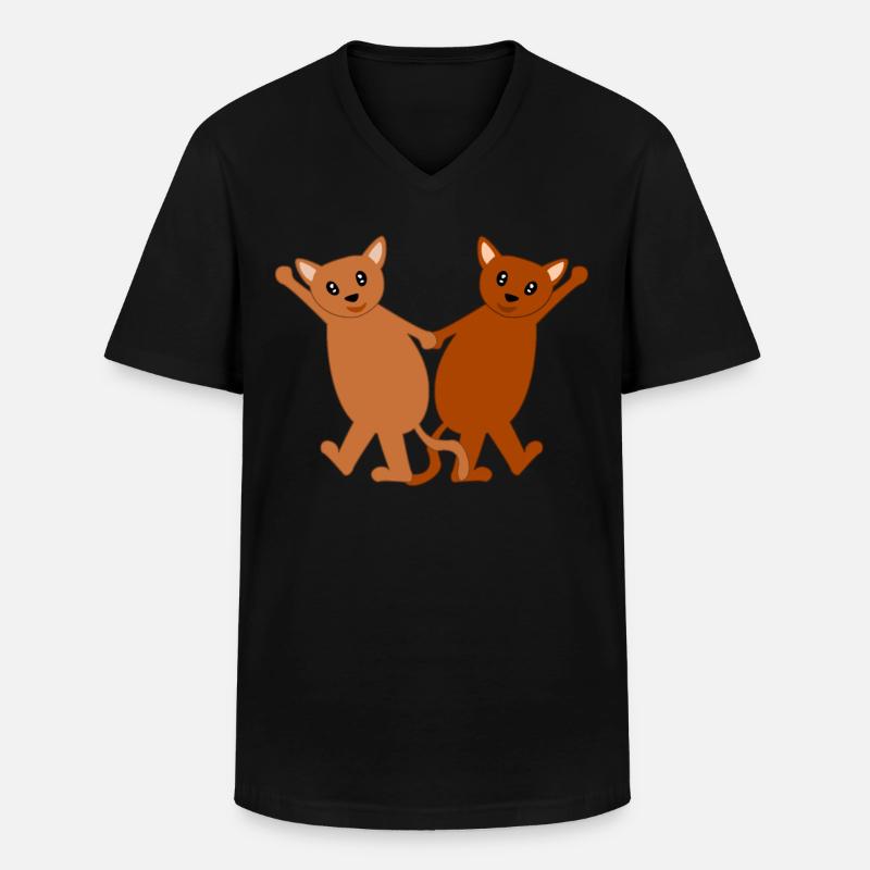 Boogie Woogie Cats Boogie-Woogie Swing - Men's V-Neck T-Shirt - black
