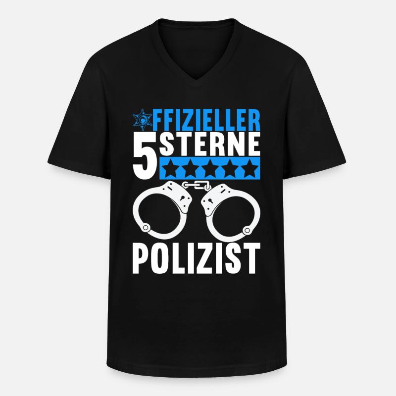 Polizei Polizist - Männer-T-Shirt mit V-Ausschnitt - Schwarz