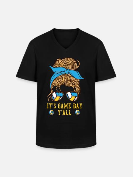 Joueuse de volleyball Équipe Fille - T-shirt col V Homme - noir