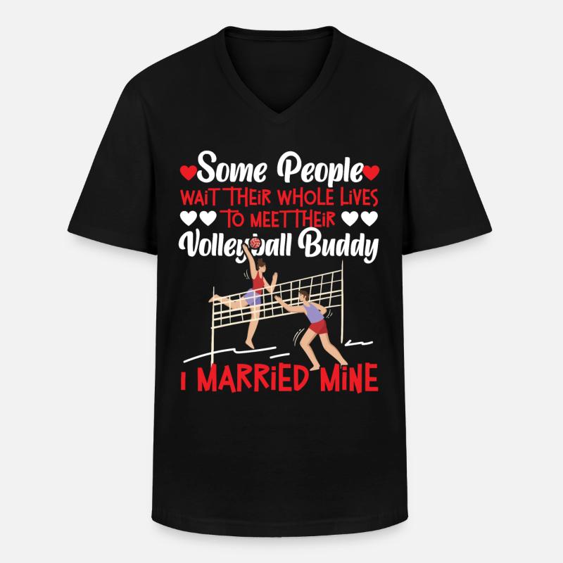 Volleyball Player Team Husband - Männer-T-Shirt mit V-Ausschnitt - Schwarz