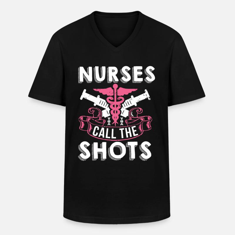 Krankenschwester zu den Spritzen - Männer-T-Shirt mit V-Ausschnitt - Schwarz