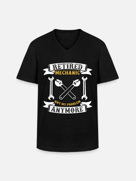 Retired Mechanic Retired Pension - Men's V-Neck T-Shirt - black