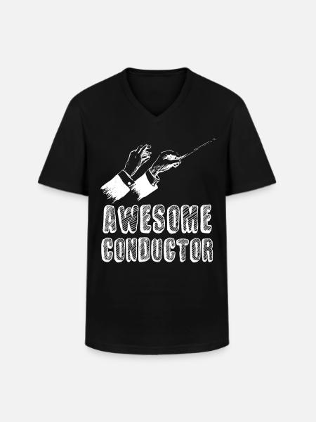 Awesome Dirigent Dirigentenstab beim dirigieren - Männer-T-Shirt mit V-Ausschnitt - Schwarz