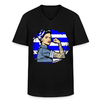 Greek Greek Greece Greek - Men's V-Neck T-Shirt - black - Front - AI Model Male 178 dark (178cm)