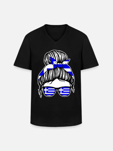 Grèce grecque Grèce - T-shirt col V Homme - noir