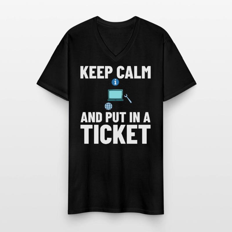 Tech Support IT Technical Assistance Helpdesk Men's V-Neck T-Shirt