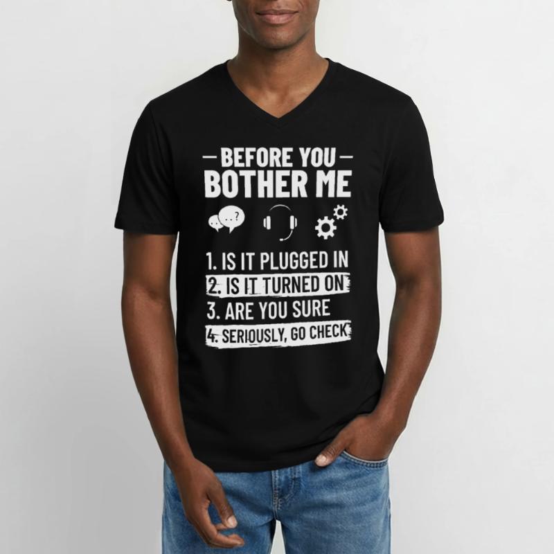 Support technique Assistance technique informatique Helpdesk T-shirt col V Homme