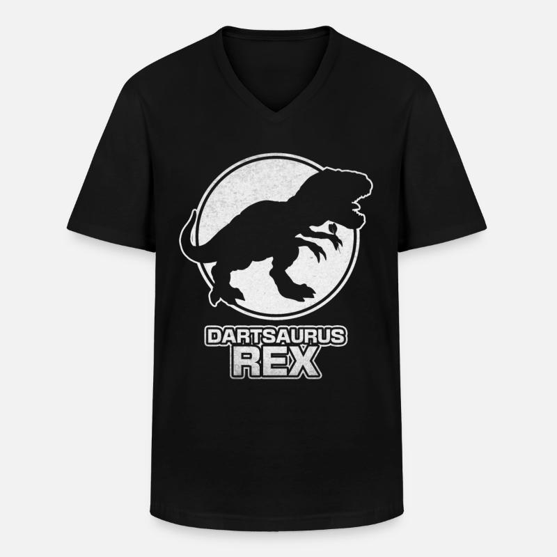 Dartsaurus Rex Joueur de fléchettes Dinosaure Fléchettes - T-shirt col V Homme - noir