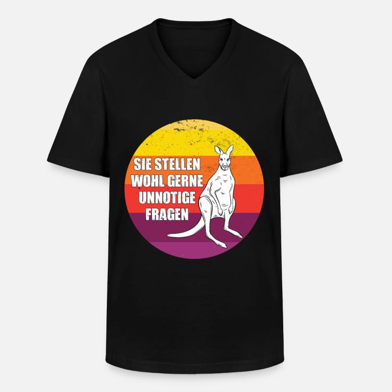 Känguru Retro Beuteltiere Australien - Männer-T-Shirt mit V-Ausschnitt - Schwarz