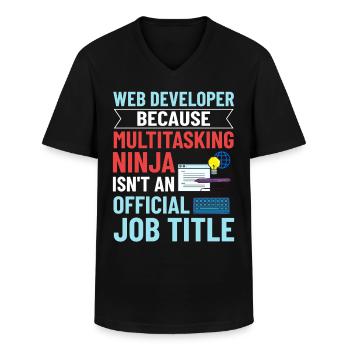 Web Entwicklung Webentwickler Entwickler Manager - Männer-T-Shirt mit V-Ausschnitt - Schwarz - Vorne - AI Model Male 178 dark (178cm)