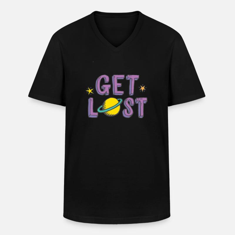 Get Lost - Männer-T-Shirt mit V-Ausschnitt - Schwarz