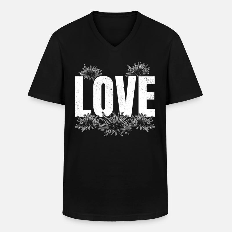 LIEBE Seeigel Meerestier Seeigel-Liebhaber LIEBE - Männer-T-Shirt mit V-Ausschnitt - Schwarz