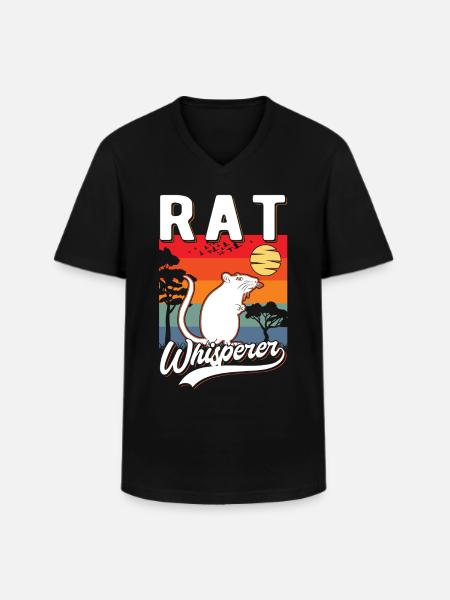 Rattenflüsterer Ratte Geschenk - Männer-T-Shirt mit V-Ausschnitt - Schwarz