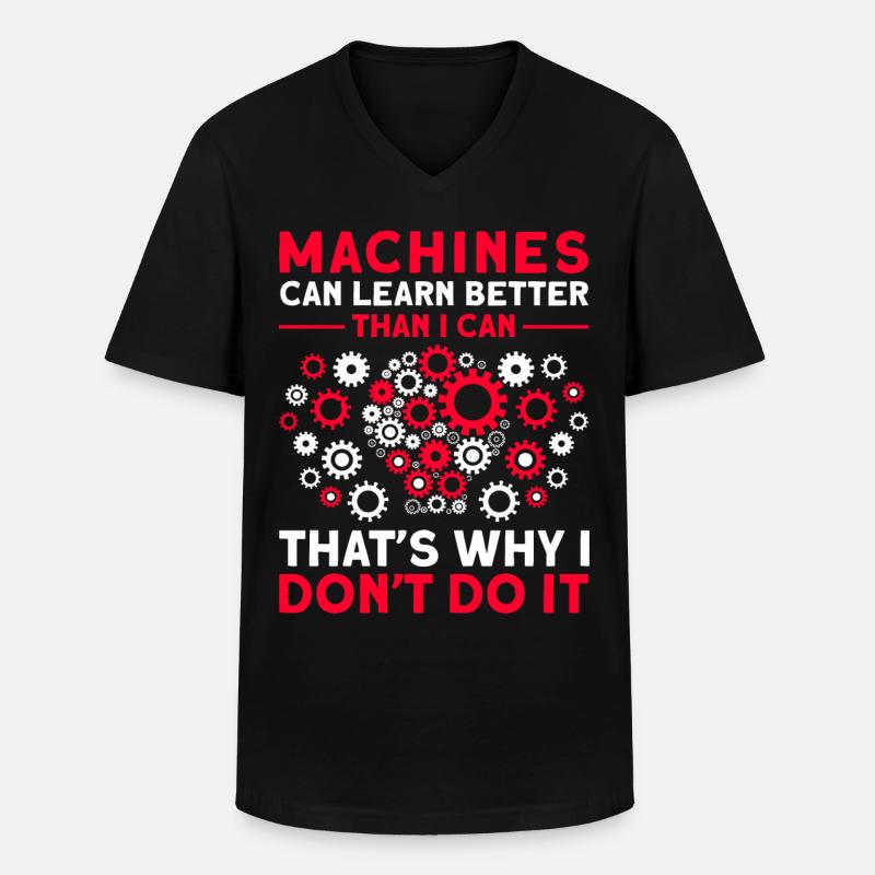 Machines Can Learn Better - Männer-T-Shirt mit V-Ausschnitt - Schwarz