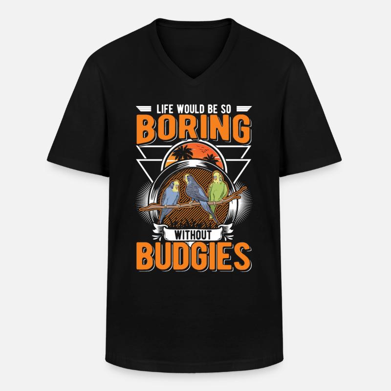 Wellensittich Geschenk Nymphensittich Sittich - Männer-T-Shirt mit V-Ausschnitt - Schwarz