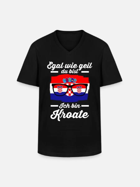 Kroate Kroatisches Kroatien - Männer-T-Shirt mit V-Ausschnitt - Schwarz