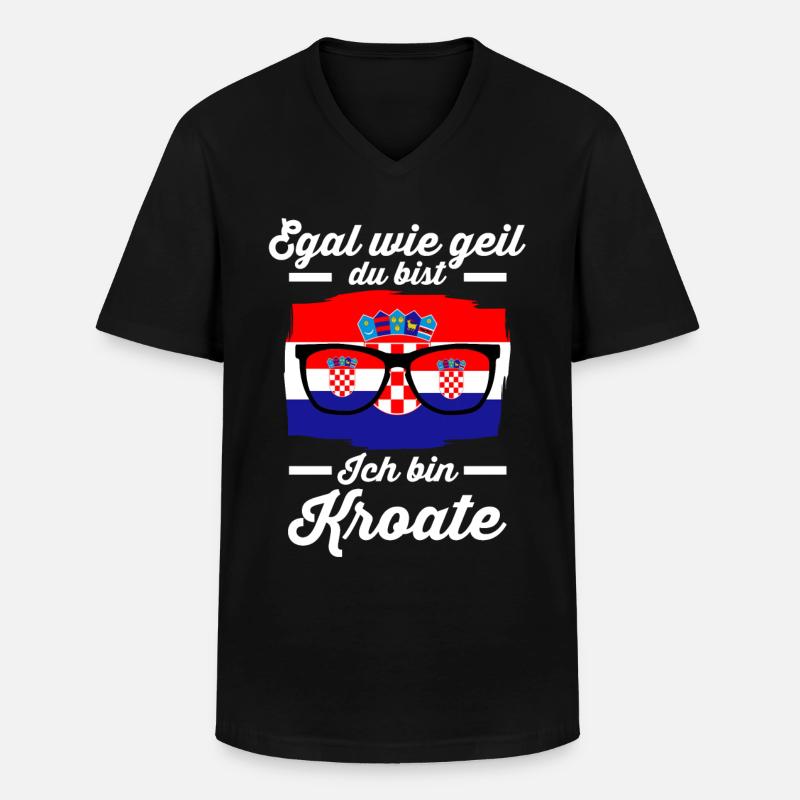 Kroate Kroatisches Kroatien - Männer-T-Shirt mit V-Ausschnitt - Schwarz