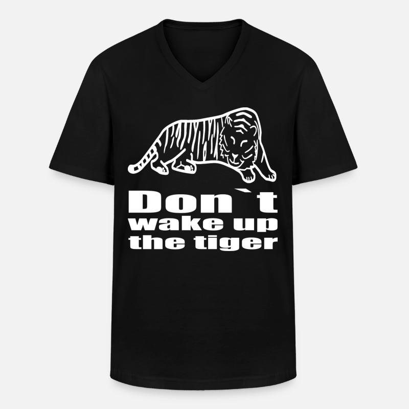 tiger - Männer-T-Shirt mit V-Ausschnitt - Schwarz