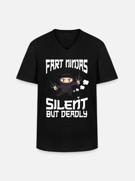 Ninja Tshirt Kids Men Ninjutsu - Men's V-Neck T-Shirt - black