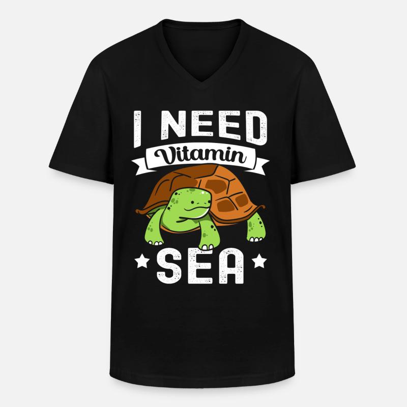 Schildkröte - Männer-T-Shirt mit V-Ausschnitt - Schwarz