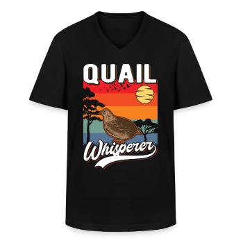 Wachtelflüsterer Wachtel Flüsterer Quail Whisperer - Männer-T-Shirt mit V-Ausschnitt - Schwarz - Vorne - AI Model Male 178 dark (178cm)
