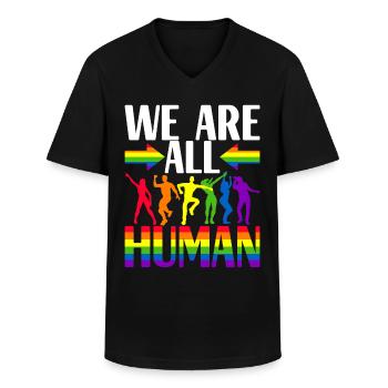 Fierté gaie LGBTQ - T-shirt col V Homme - noir - Devant - AI Model Male 178 dark (178cm)