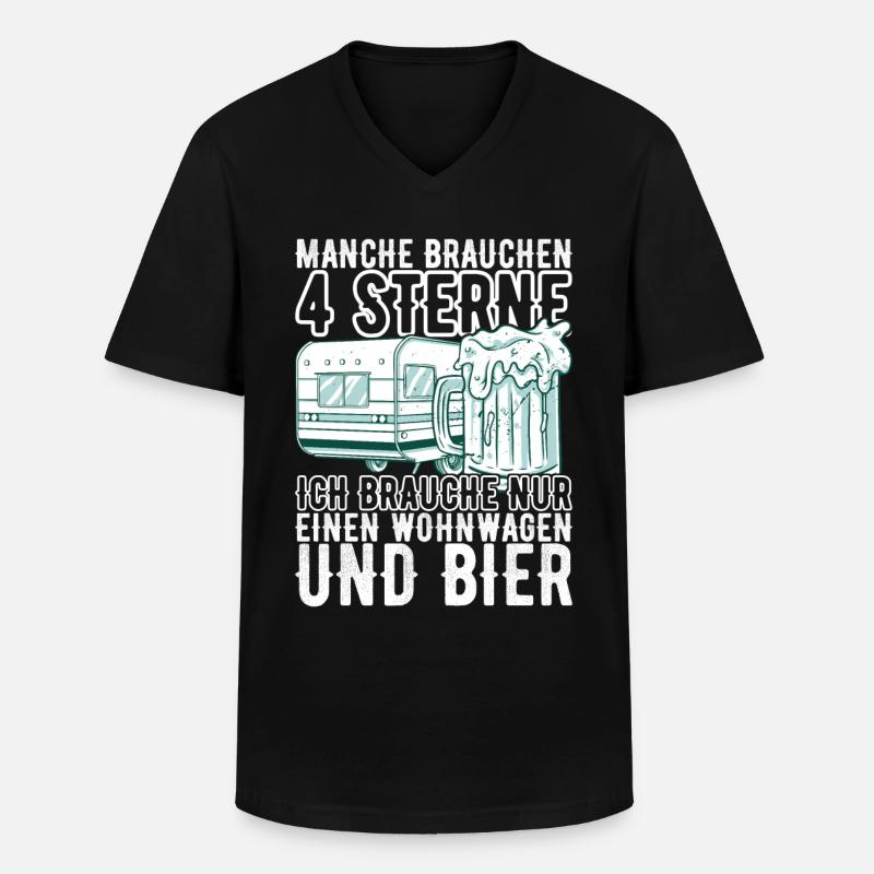 Camping Wohnmobil - Männer-T-Shirt mit V-Ausschnitt - Schwarz