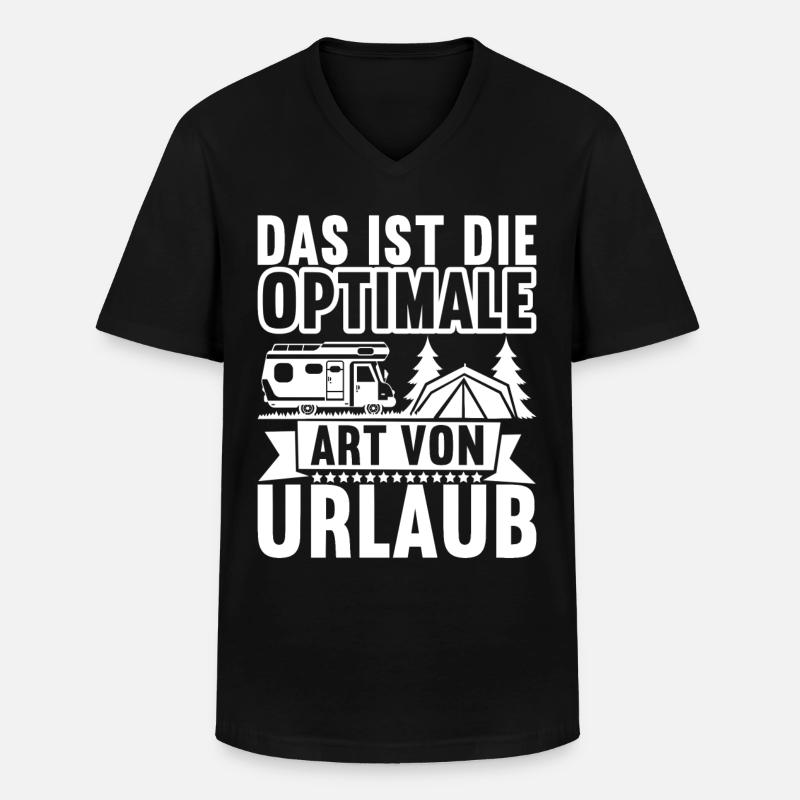 Camping Wohnmobil - Männer-T-Shirt mit V-Ausschnitt - Schwarz