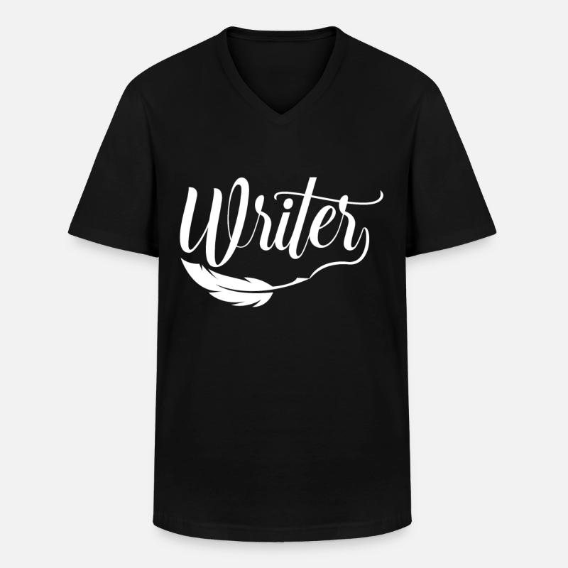 Auteur Écrivain Écrivain Écriture - T-shirt col V Homme - noir