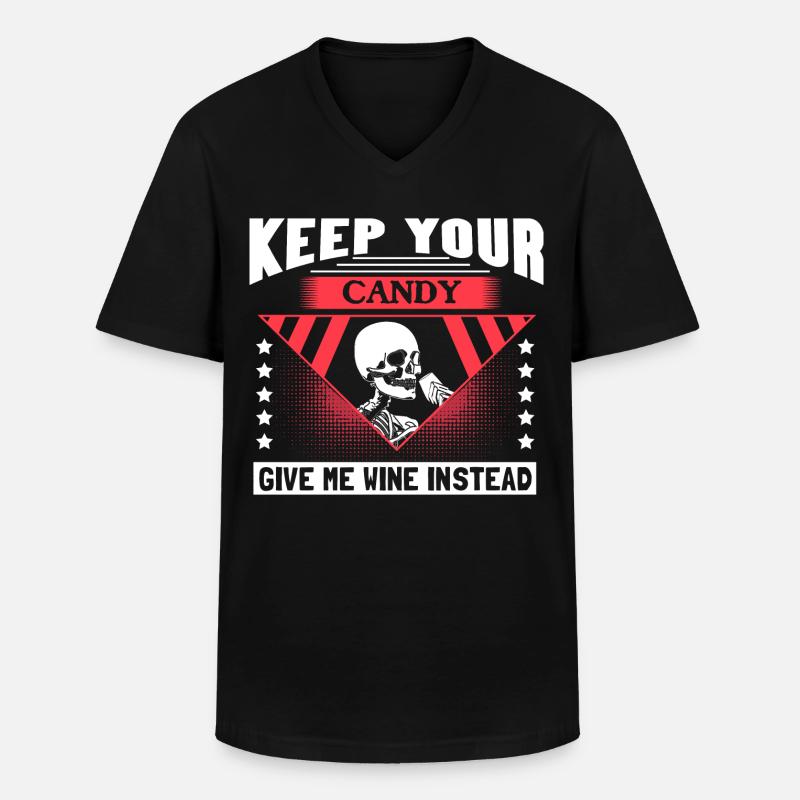 Halloween Skelett Gruselig Geschenkidee - Männer-T-Shirt mit V-Ausschnitt - Schwarz