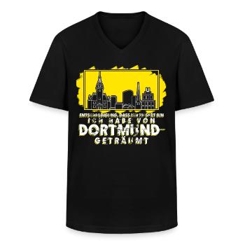Dortmunder Traum Stadt Ruhrpott Dortmund - Männer-T-Shirt mit V-Ausschnitt - Schwarz - Vorne - AI Model Male 178 dark (178cm)
