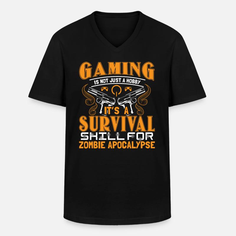 Zombie Apokalypse Waffen Monster Geschenkidee - Männer-T-Shirt mit V-Ausschnitt - Schwarz