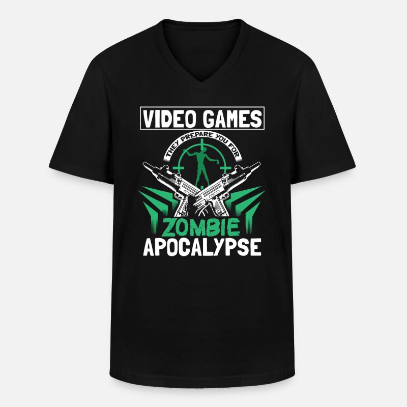 Zombie Apokalypse Zombies Geschenk - Männer-T-Shirt mit V-Ausschnitt - Schwarz