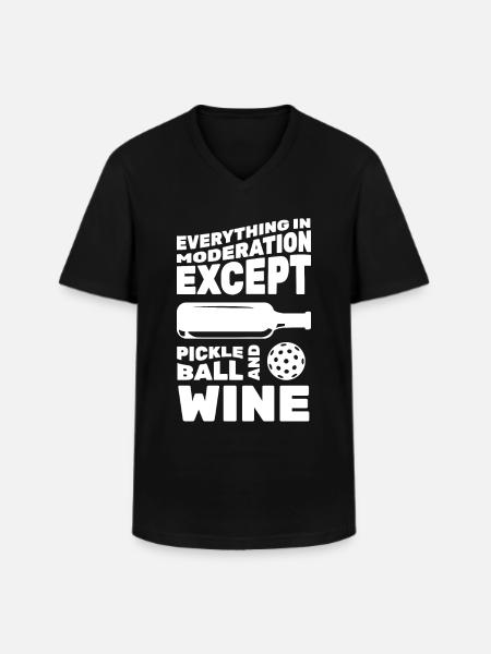 Funny Wine and Pickleball - Men's V-Neck T-Shirt - black