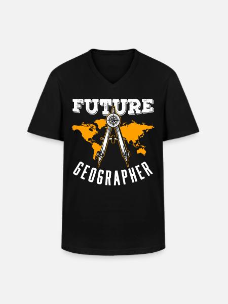 Future Geography Student Geography - Men's V-Neck T-Shirt - black