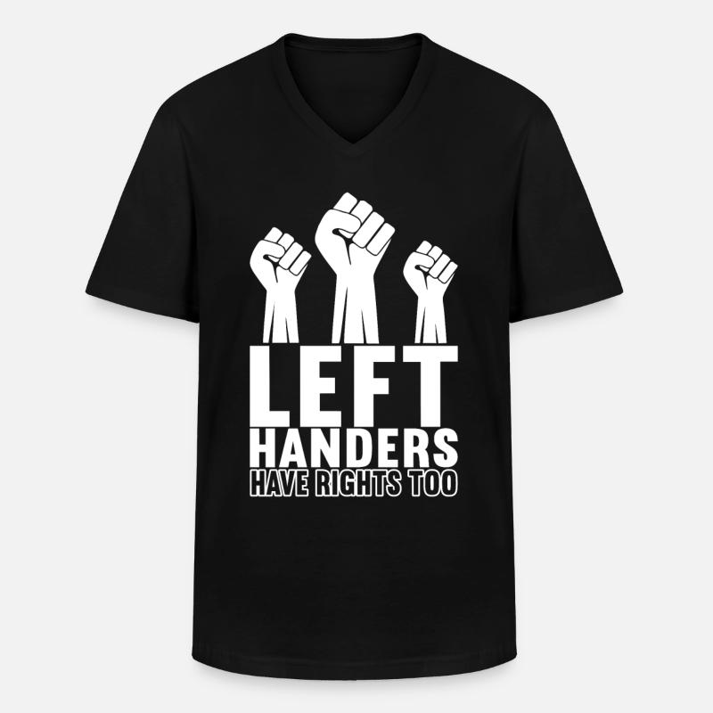 Linkshänder - Männer-T-Shirt mit V-Ausschnitt - Schwarz
