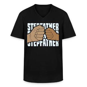 Beau-père Beau-père Beau-père Fête des pères - T-shirt col V Homme - noir - Devant - AI Model Male 178 dark (178cm)