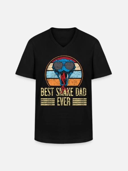 Snake Serpent Dad Father Retro - Men's V-Neck T-Shirt - black