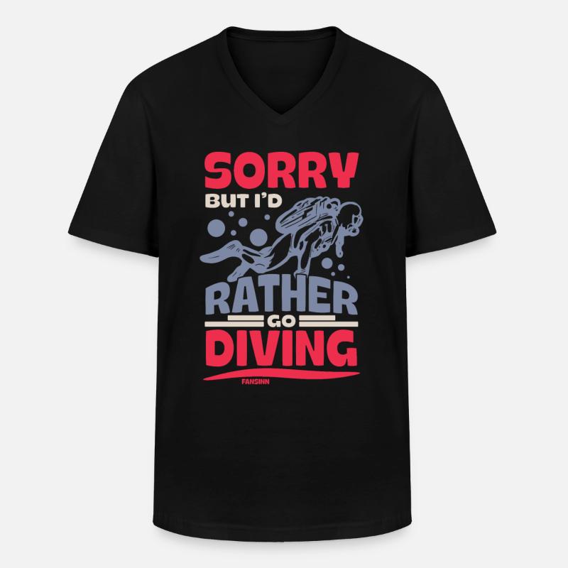 Tauchen - Männer-T-Shirt mit V-Ausschnitt - Schwarz