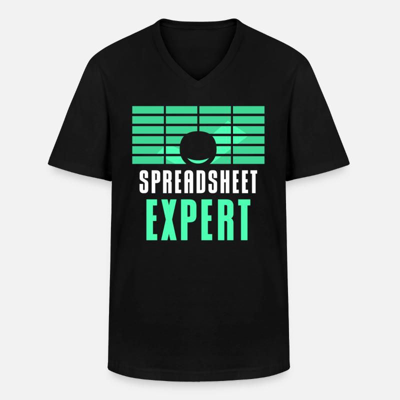 Spreadsheet Experte Buchhalter Tabelle Arbeit - Männer-T-Shirt mit V-Ausschnitt - Schwarz