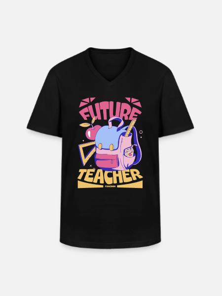 Future Teacher - Männer-T-Shirt mit V-Ausschnitt - Schwarz