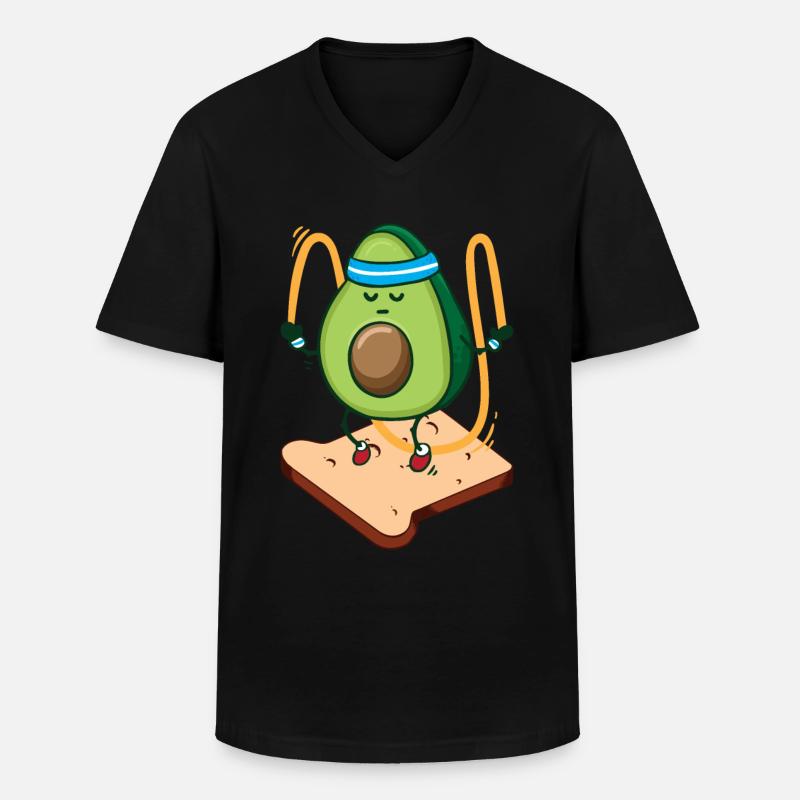 Avocado Toast - Männer-T-Shirt mit V-Ausschnitt - Schwarz