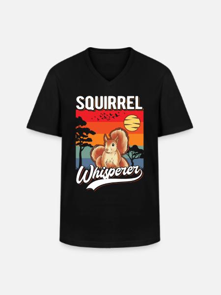 Eichhörnchen Flüsterer Squirrel Whisperer - Men's V-Neck T-Shirt - black